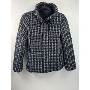 Ann Taylor Winter Coat Lined Womens Size XS‎ Black and White Heavy Thick Coat